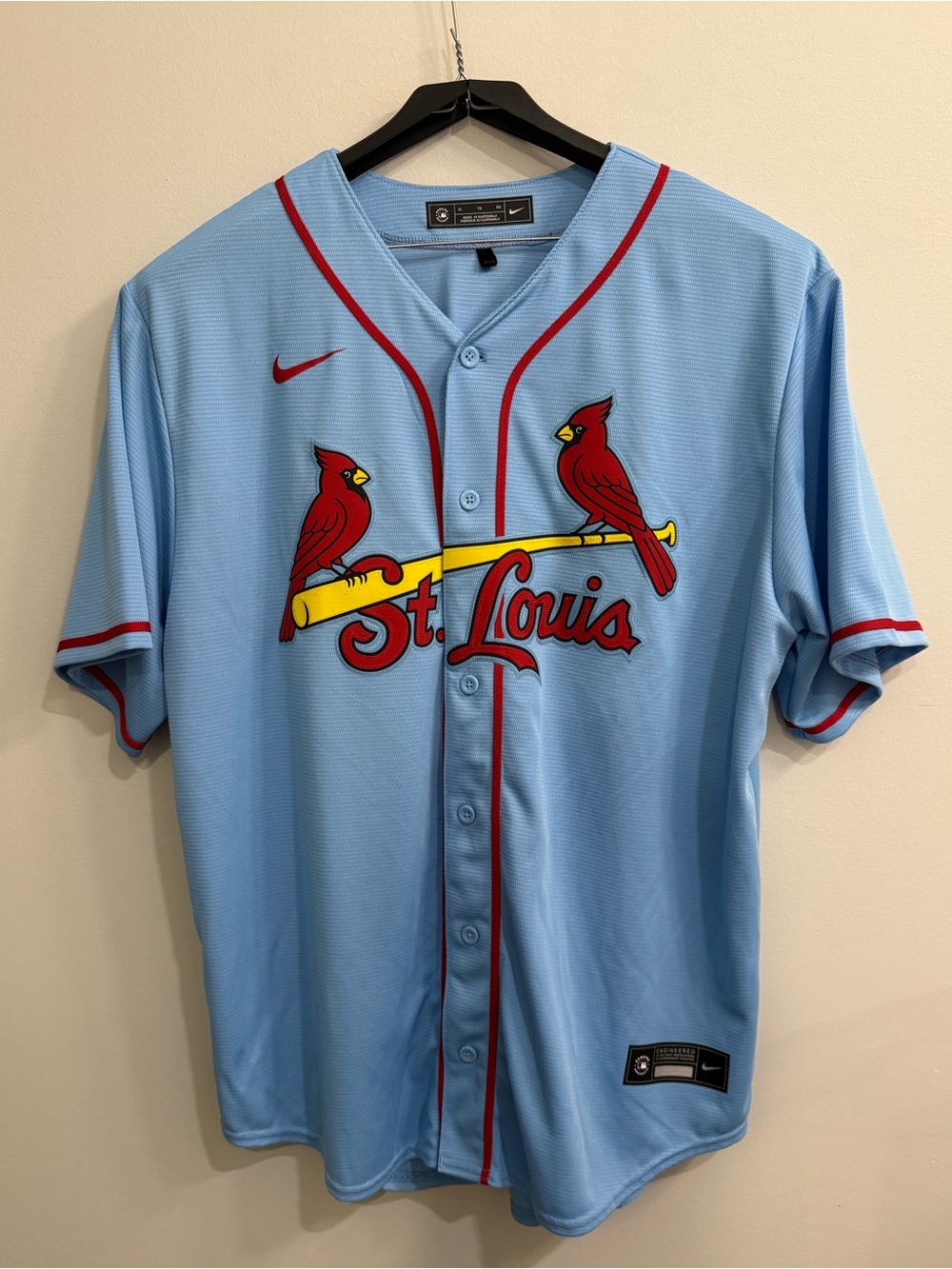 Nike - St. Louis Cardinals Arenado Alternate Replica Jersey - Light Blue - XL